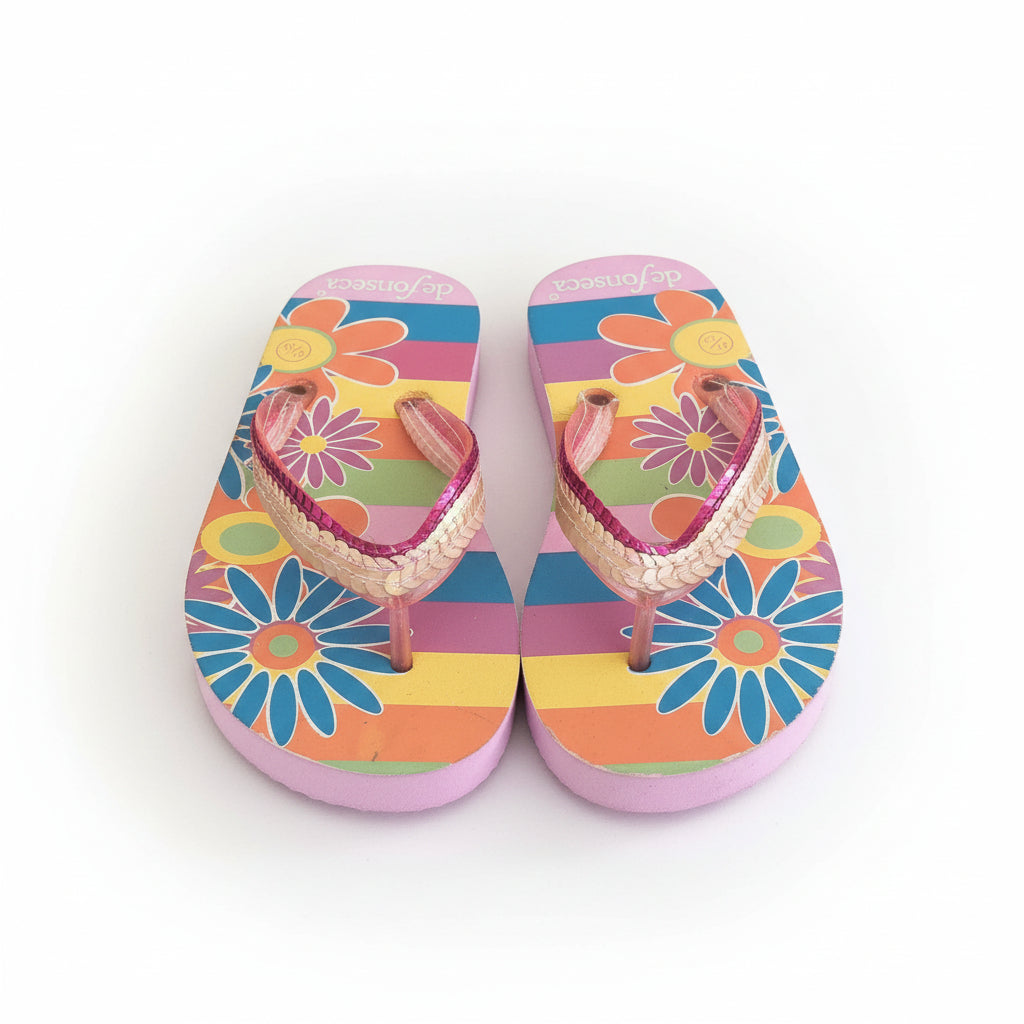 Infradito Mare Bambina De Fonseca Floreale con Paillettes – Taglia 31/32