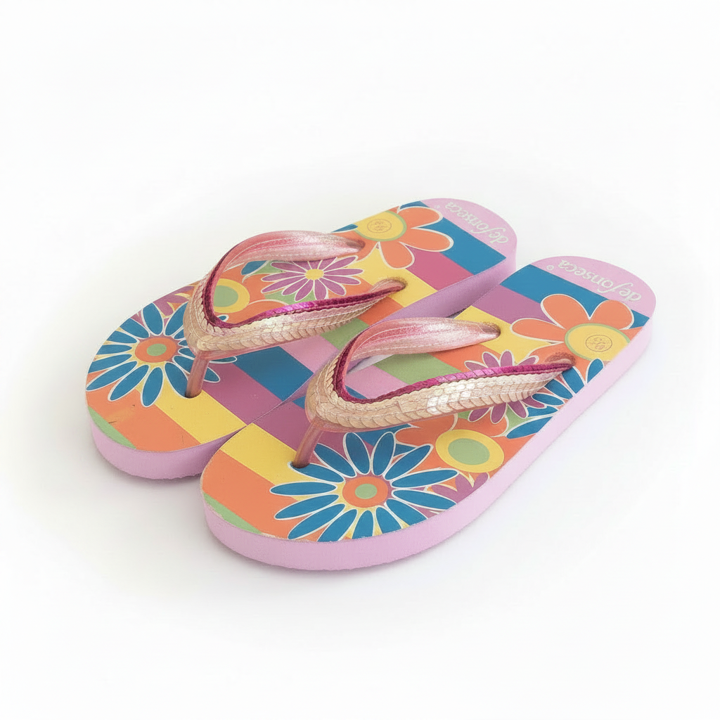 Infradito Mare Bambina De Fonseca Floreale con Paillettes – Taglia 31/32
