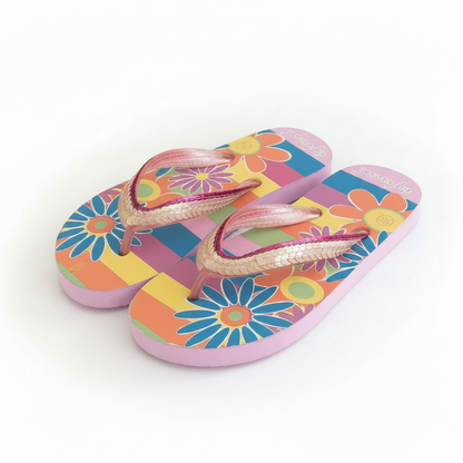 Infradito Mare Bambina De Fonseca Floreale con Paillettes – Taglia 31/32
