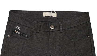 Pantaloni morbidi da donna, Nero Giardini, Grigio Scuro melange, Cotone