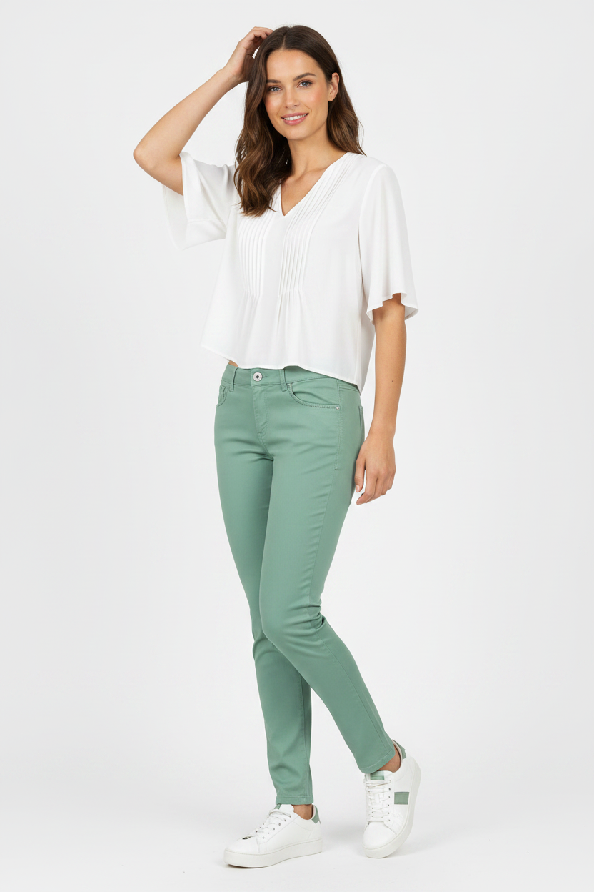 Pantaloni Estivi Donna Nero Giardini, Verde, Strass
