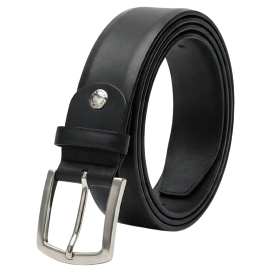 NeroGiardini Cintura Uomo in Vera Pelle Liscia Nera
