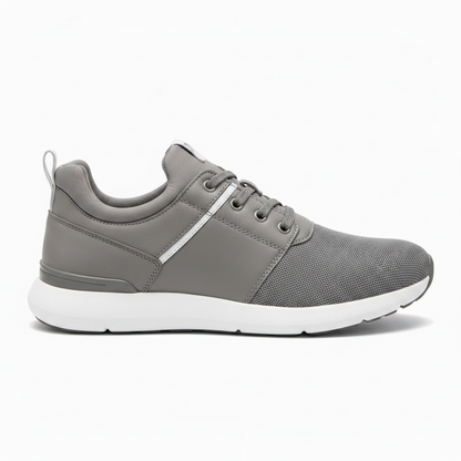 Sneakers Uomo Nero Giardini Grigio e Bianco Vera Pelle e Tessuto Mesh Elasticizzate con Lacci