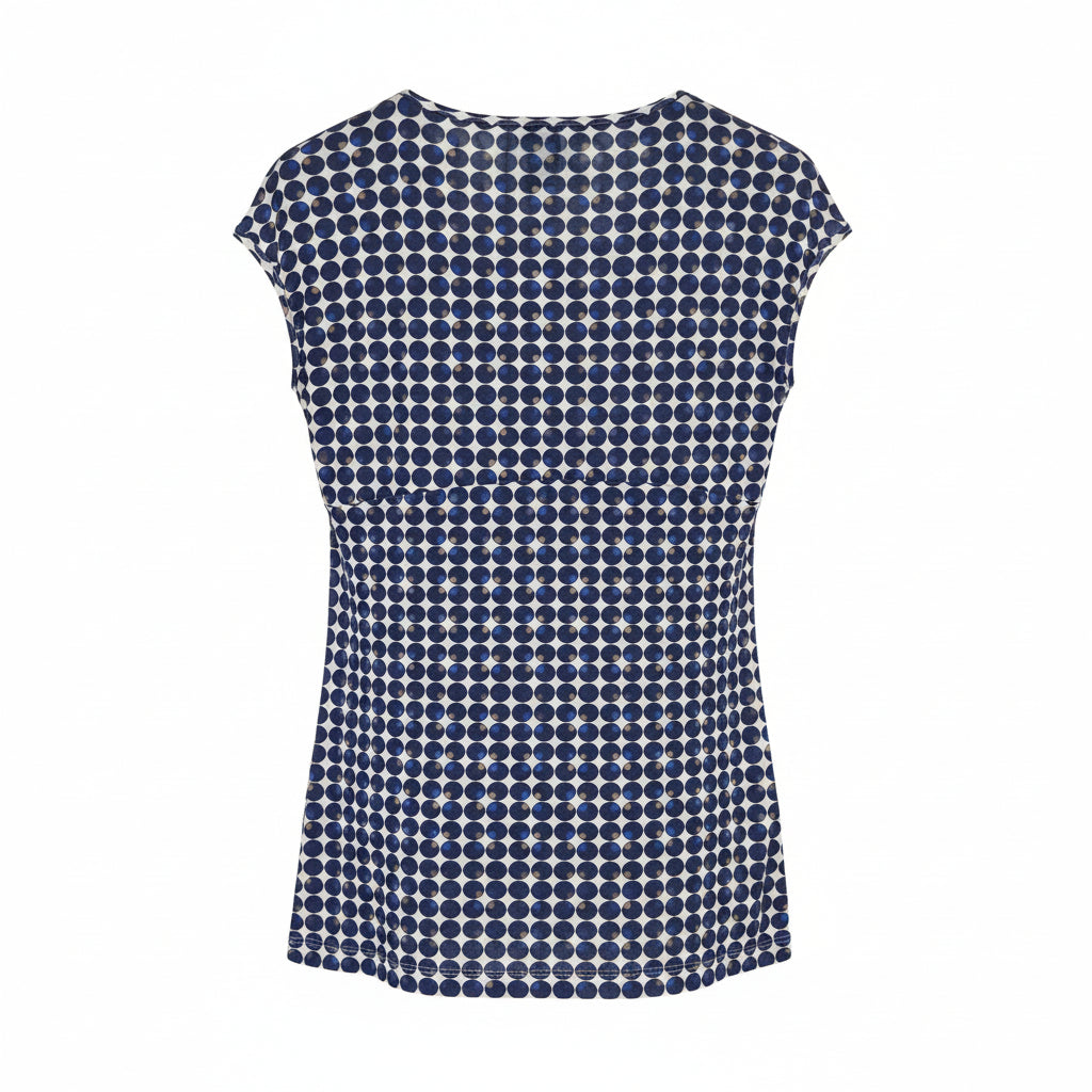 Blusa Estiva Donna Nero Giardini, Pois Blu e Bianco