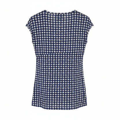 Blusa Estiva Donna Nero Giardini, Pois Blu e Bianco