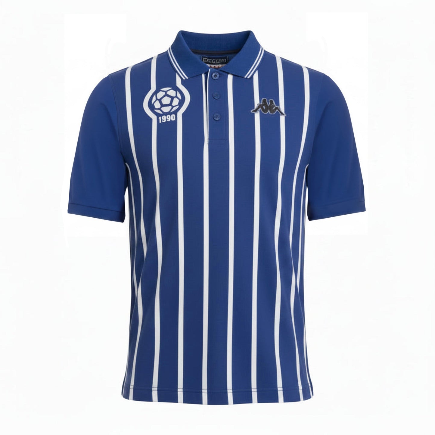 Polo Uomo Kappa Blu a Righe Bianche Sportiva