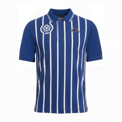 Polo Uomo Kappa Blu a Righe Bianche Sportiva