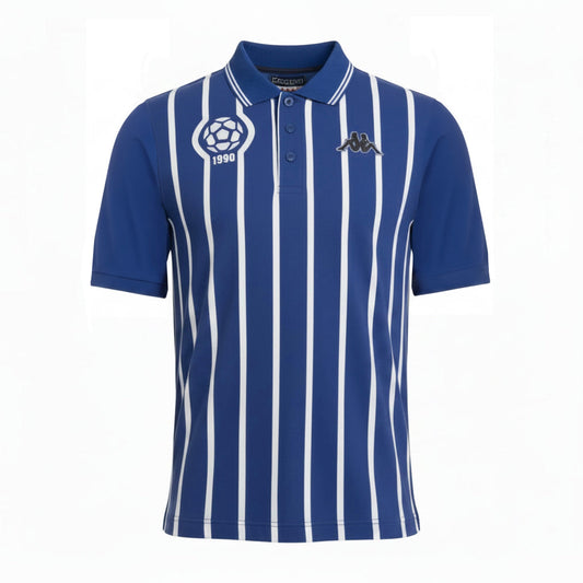 T-shirt Kappa, Polo da Uomo, Blu a Righe Bianche, Sportivo