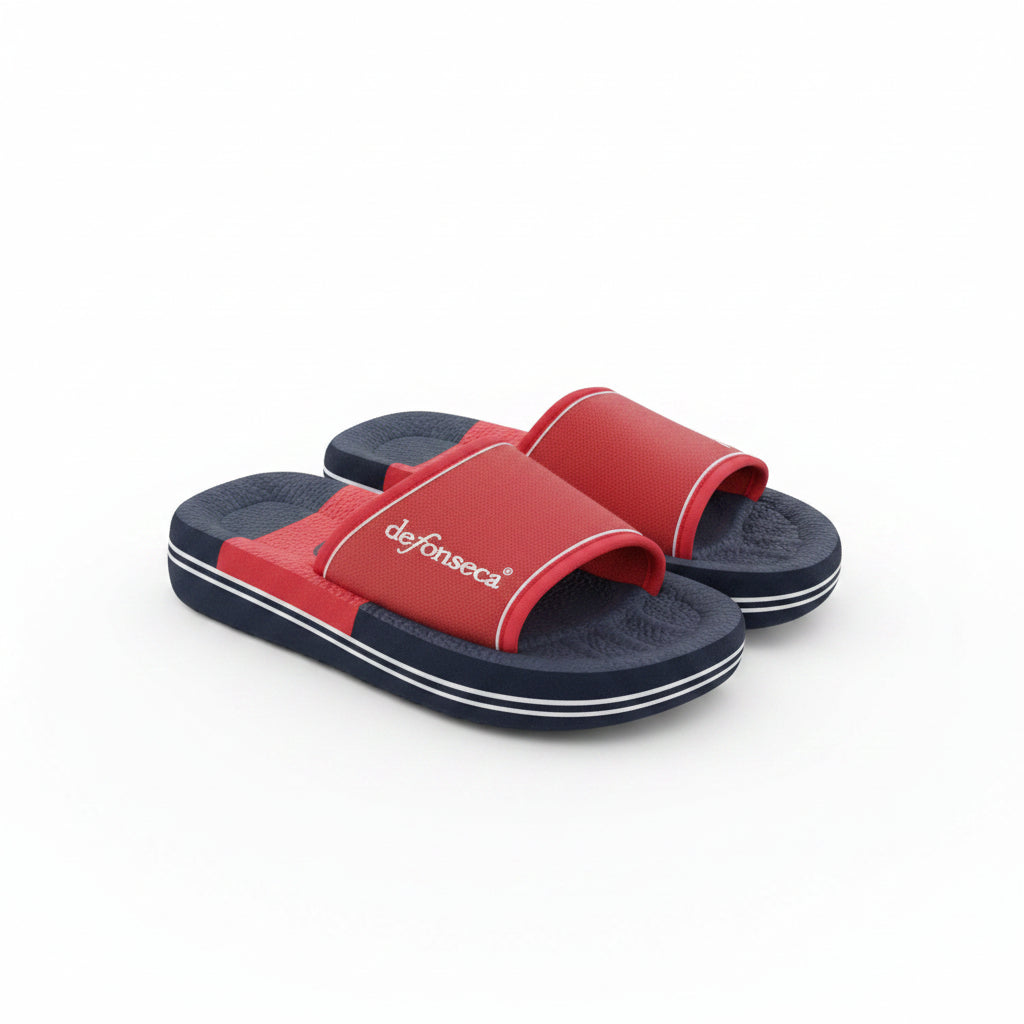 Ciabatte Mare Bambino De Fonseca a Fascia Rosso Blu – Taglia 27