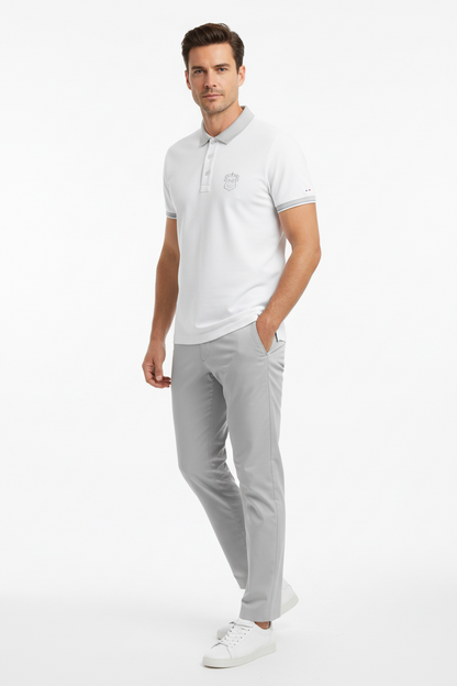 T-Shirt Polo Uomo Nero Giardini, Bianco e Grigio, Taglia 48 IT, P471500U, Cotone