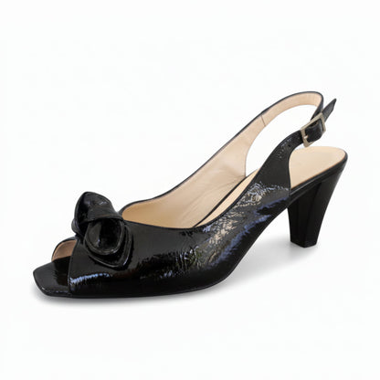 Sandali Cinzia Valle, 4848, Vera Pelle, Nero, Tacco a cono,  38 IT