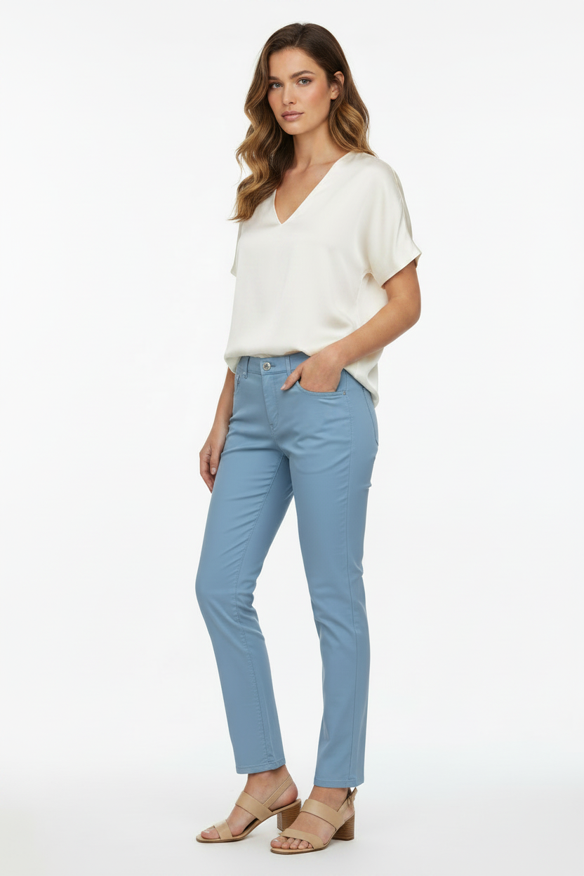 Pantaloni Estivi Donna Nero Giardini, Azzurro, P464500D