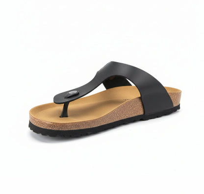 MAURI MODA Ciabatte infradito Uomo, Vera Pelle, Nero