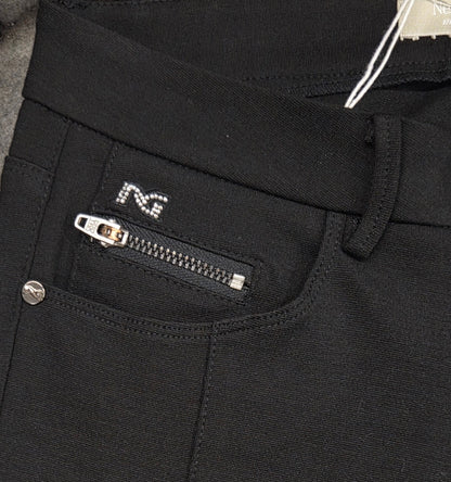 Pantaloni elasticizzati da donna Nero Giardini, Nero, bottone gioiello, Taglia 40 EU