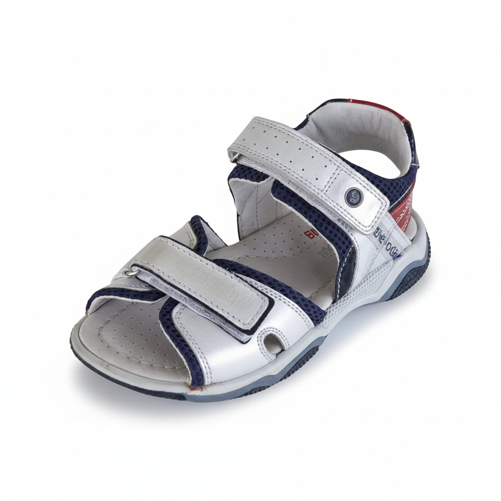 Sandali Bambino Nero Giardini Junior in Vera Pelle – Argento Blu Rosso Strappo Taglia 30