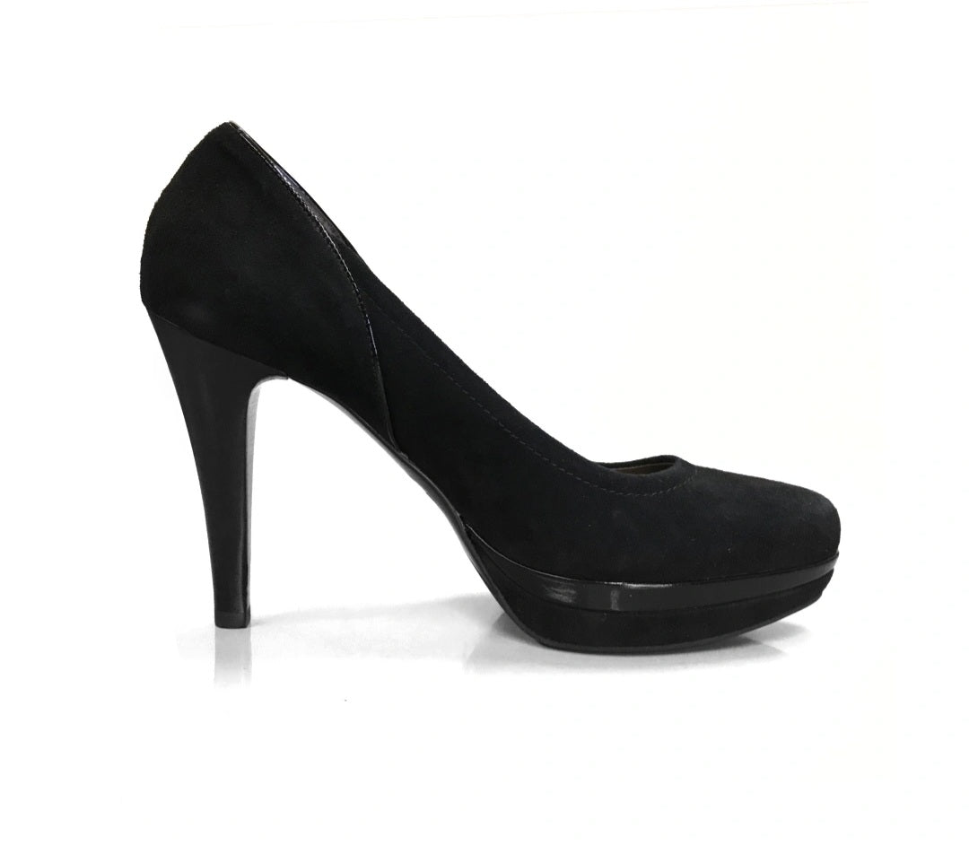 Dècolletè Donna NeroGiardini A1069030DE - Tacco 10 cm con Plateau, Vera Pelle di Camoscio Nero - Numero 38