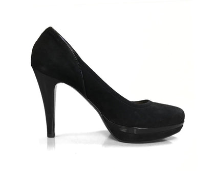 Dècolletè Donna NeroGiardini A1069030DE - Tacco 10 cm con Plateau, Vera Pelle di Camoscio Nero - Numero 38