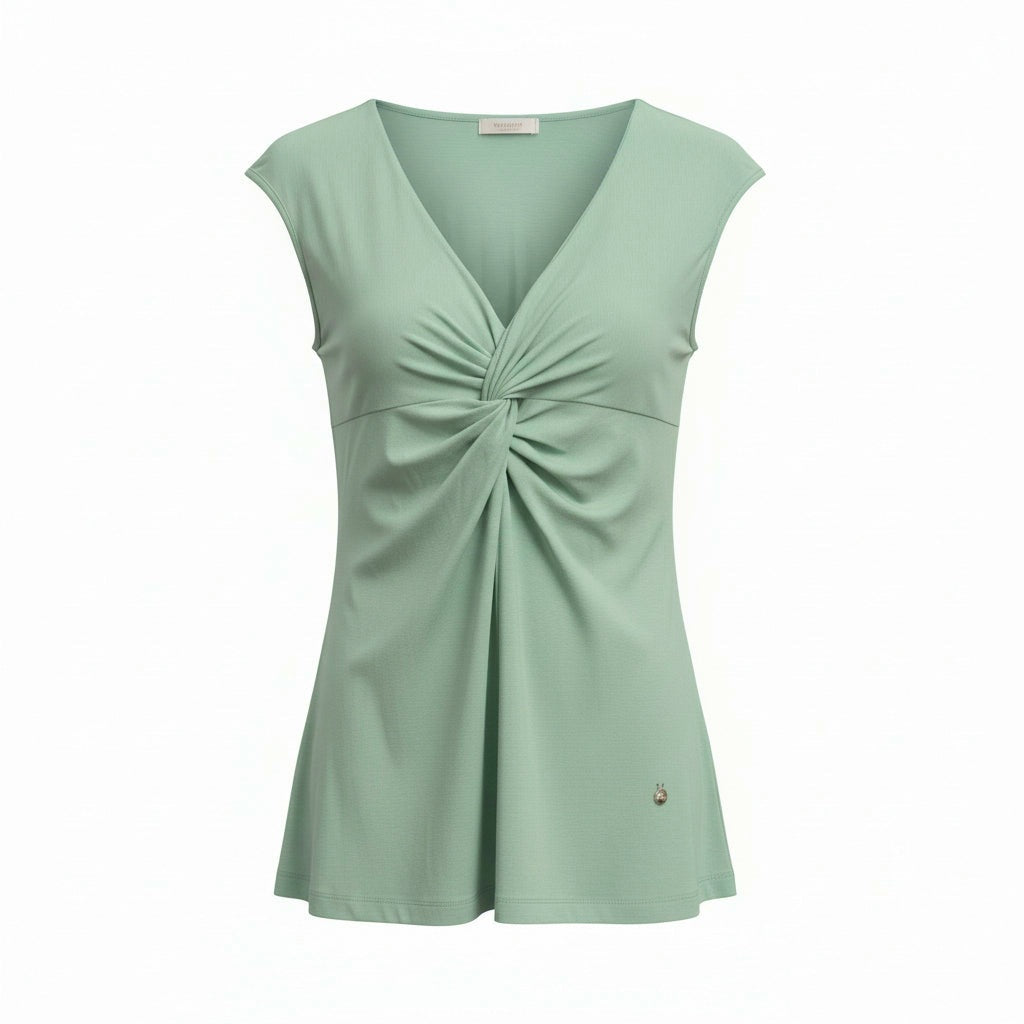 Blusa Donna Nero Giardini, Verde Salvia, Giromanica