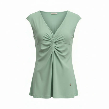 Blusa Donna Nero Giardini, Verde Salvia, Giromanica