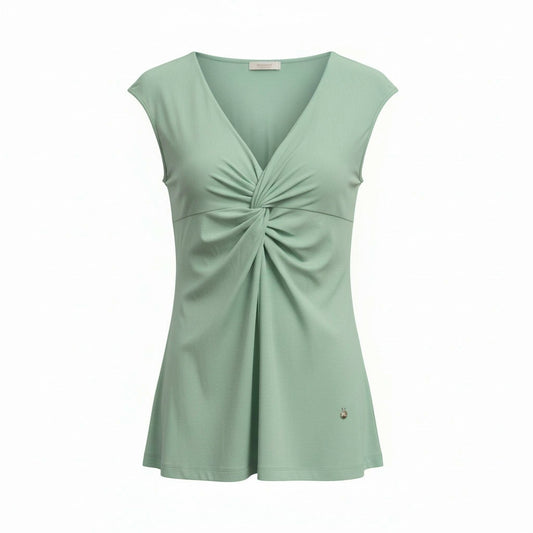Blusa Donna Nero Giardini, Verde Salvia, Giromanica