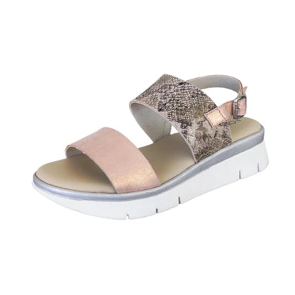 Sandali donna Cinzia Soft IV10627 Vera Pelle Laminata, Rosa Metallico, 37 IT