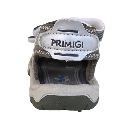 Sandali Bambini Primigi Vera Pelle Strappo Argento e Verde | Taglia 28