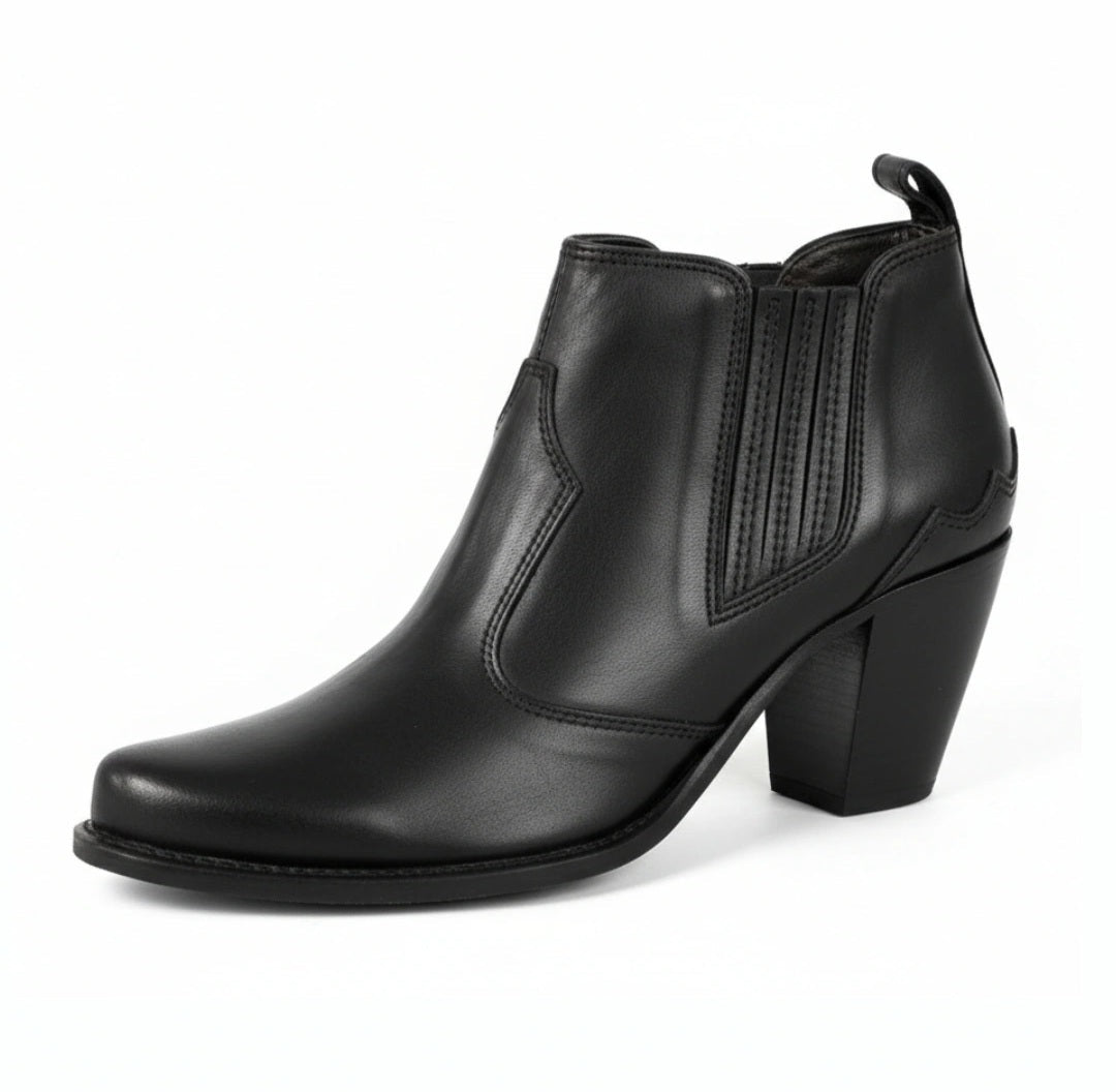 Stivaletti Texani Donna NeroGiardini in Vera Pelle, Colore Nero, Tacco 6 cm, Elastici Laterali
