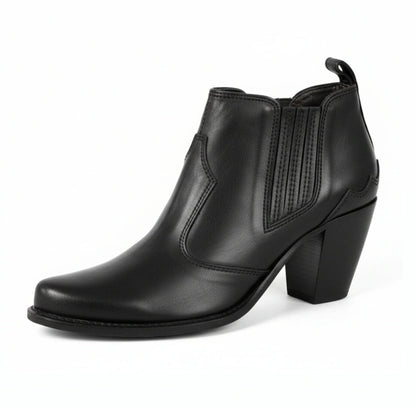 Stivaletti Texani Donna NeroGiardini in Vera Pelle, Colore Nero, Tacco 6 cm, Elastici Laterali