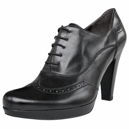 Scarpe Francesine Donna NeroGiardini A005551DE Vera Pelle Nero, Tacco 9 cm con Plateau e Lacci - Numero 37 (EU)