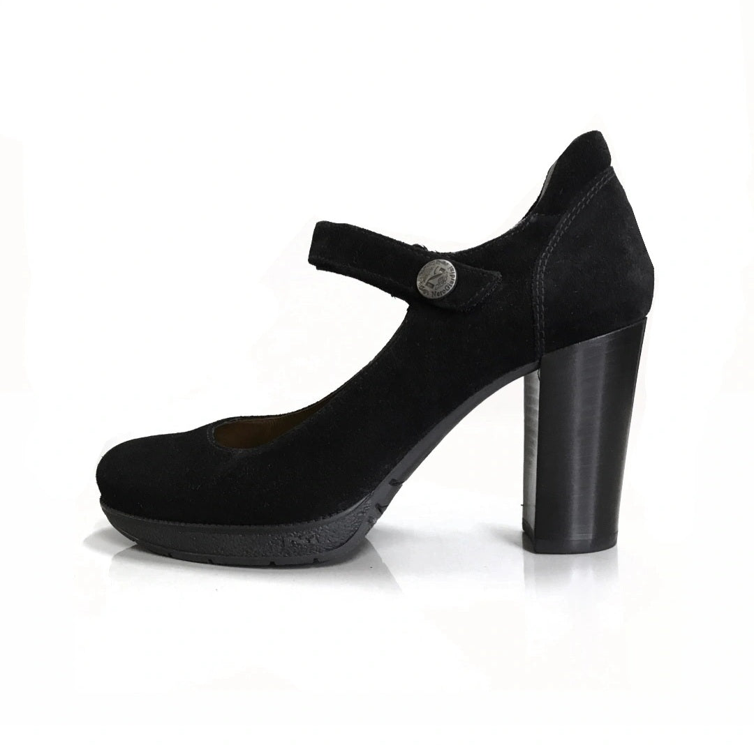 Dècolletè NeroGiardini A005200D Donna - Tacco a Blocco 9 cm con Plateau, Stile Mary Jane, Cinturino, Nero - Numero 38 (EU)