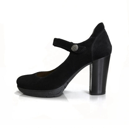Dècolletè NeroGiardini A005200D Donna - Tacco a Blocco 9 cm con Plateau, Stile Mary Jane, Cinturino, Nero - Numero 38 (EU)