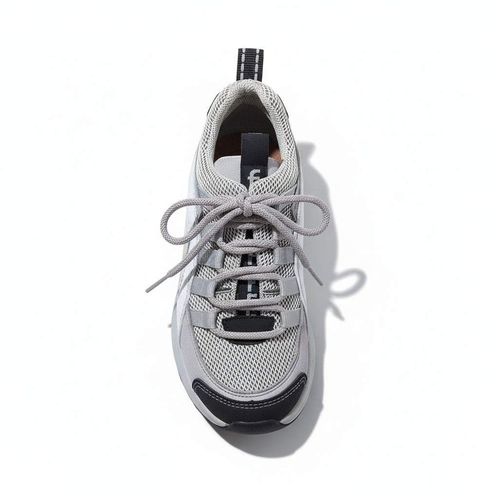 Sneakers Bambini Walk Safari, Vera Pelle, Tela, Grigio