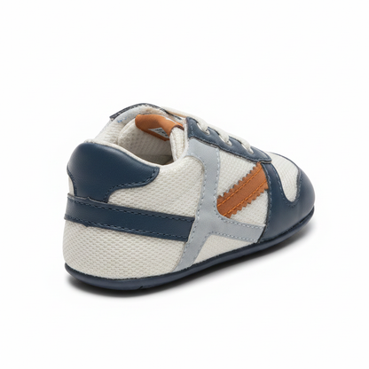 Sneakers Chicco Bimbo Tela e Pelle Blu Bianco Arancio