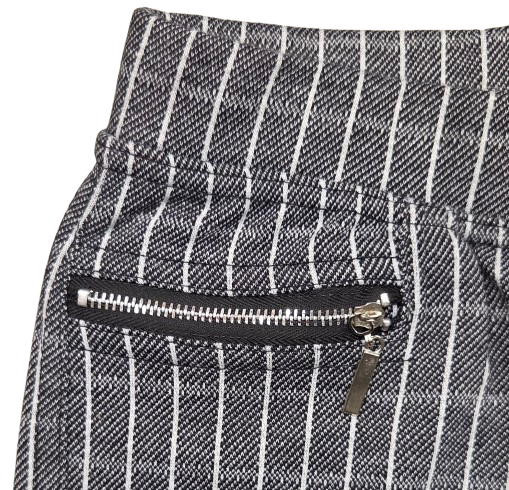 Pantaloni a righe elasticizzati, Gladys, morbidi, aderenti, con tasche decorative, Taglia S/M