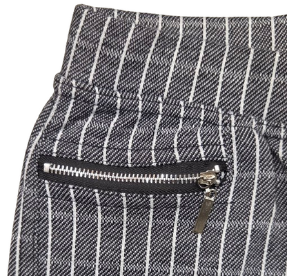 Pantaloni a righe elasticizzati, Gladys, morbidi, aderenti, con tasche decorative, Taglia S/M