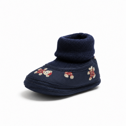 Scarpe da culla Neonata Orsetti Blu Rosso 18