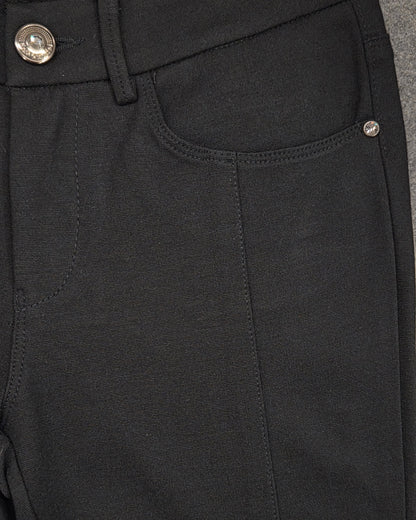 Pantaloni elasticizzati da donna Nero Giardini, Nero, bottone gioiello, Taglia 40 EU