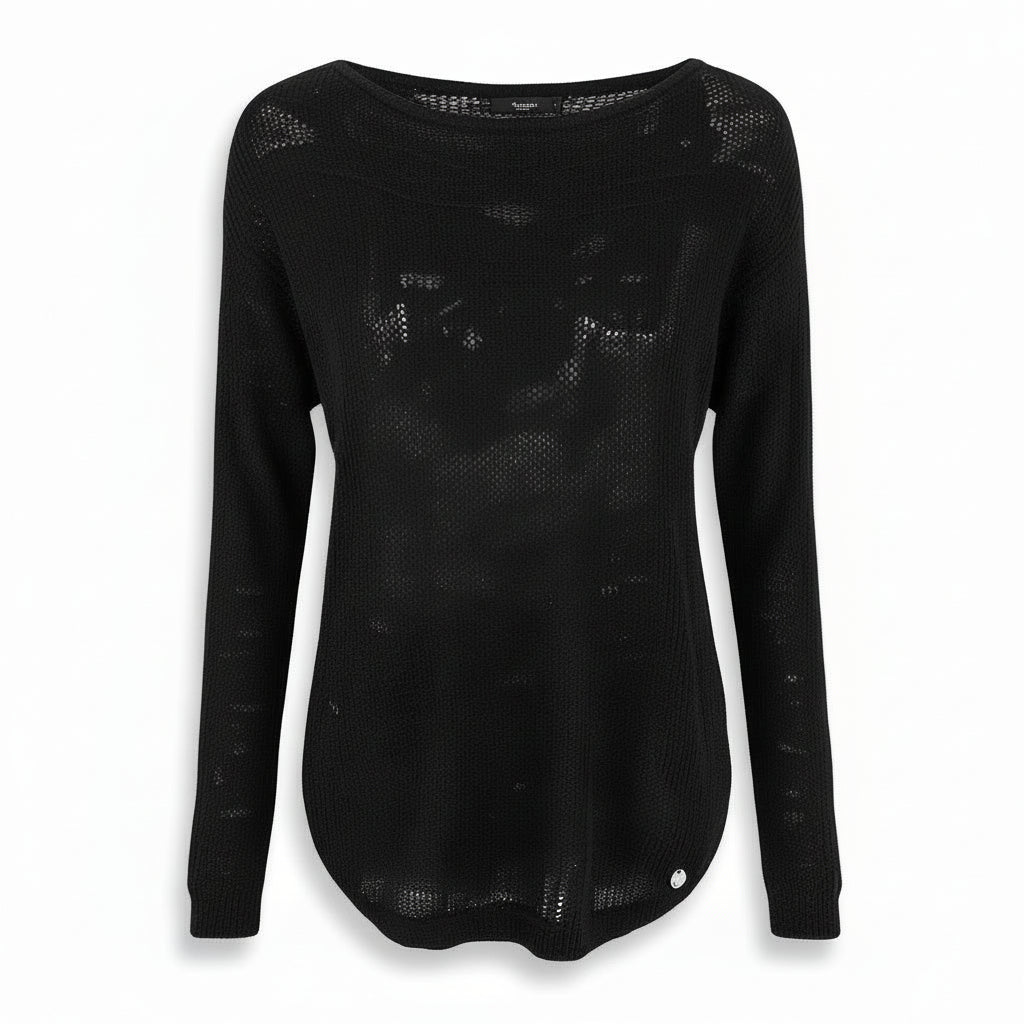 Maglia a maniche lunge Donna NeroGiardini A560109D Nero con lavorazione