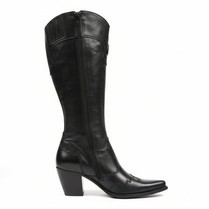 Stivali Texani Nero Giardini 00190, Vera Pelle, Nero, Donna
