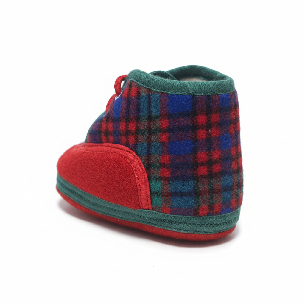 Scarpine da culla Bambini Tartan Rosso Verde Blu, 18