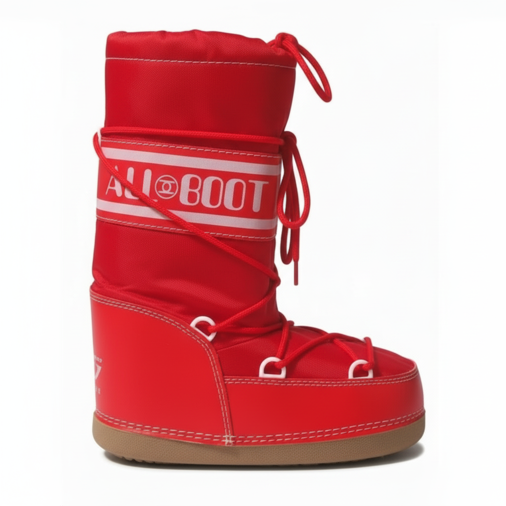 Doposci Bambini ALL BOOT Impermeabili, Caldi e Comodi, Rosso, Taglia 32-34 EU