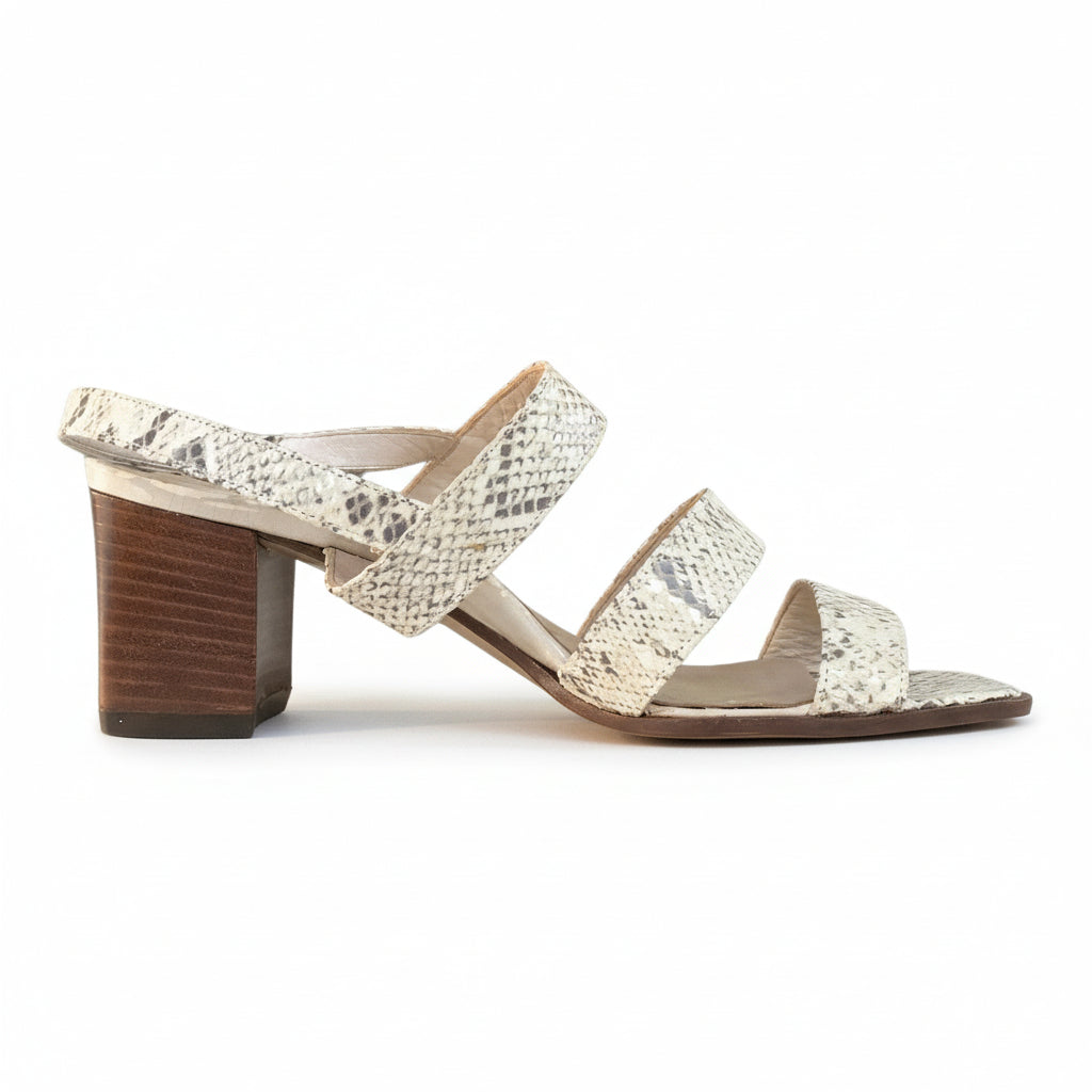 Sandali Donna Merianna Confort 2814, Vera Pelle, Avorio Stampato Rettile, 36 IT