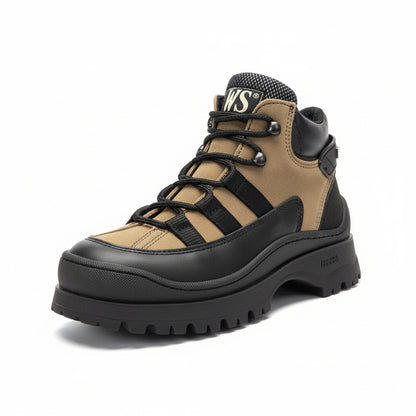 Scarponi Walk Safari, 9737I, Vera Pelle, Nero e Beige, 36 EU