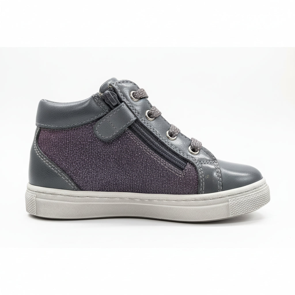 Scarpe da bambina Nero Giardini con zip, glitter cangianti, Vera Pelle - 23 EU