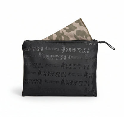 Sciarpa Greenwich Polo Club stampa mimetica Verde Militare, con custodia pochette