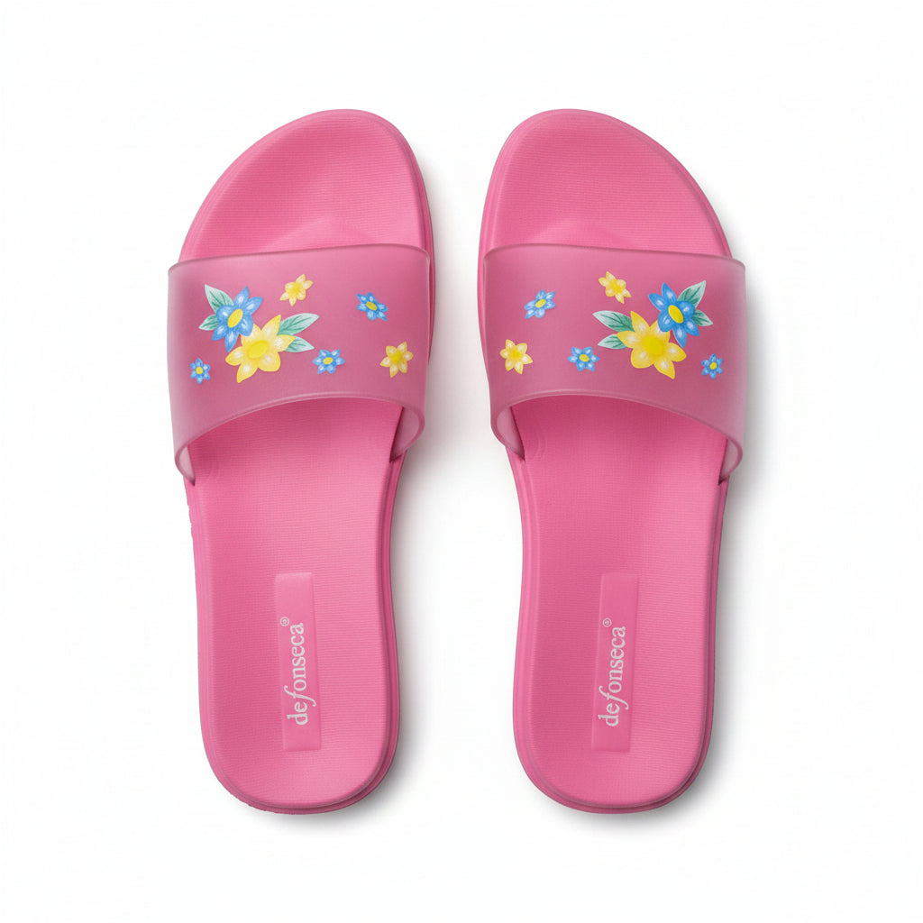 Ciabatte Mare Donna De Fonseca con Fiori – Rosa Leggere
