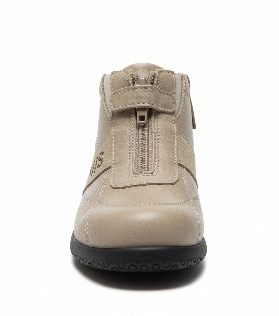 Scarpe da bambina, LA GIOSTRA, Vera Pelle, Beige, Zip - 26 EU