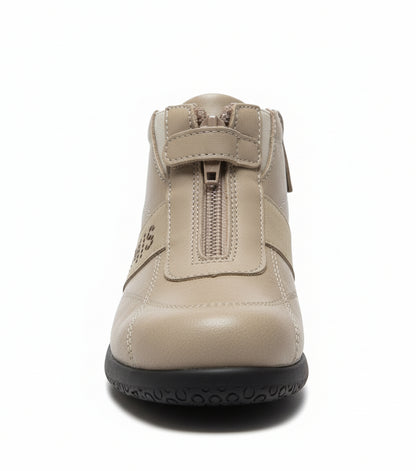 Scarpe da bambina, LA GIOSTRA, Vera Pelle, Beige, Zip - 26 EU