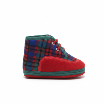 Scarpine da culla Bambini Tartan Rosso Verde Blu, 18