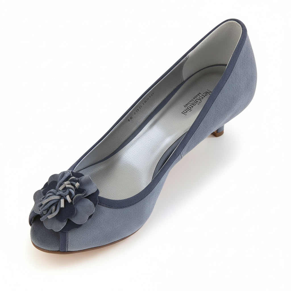 Scarpe Spuntate Nero Giardini, Vera Pelle, Open Toe, Blu Avio, 38 IT